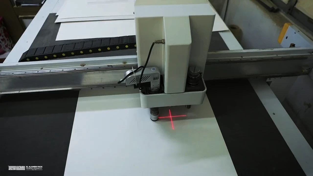 Laser cutting machine in operation
