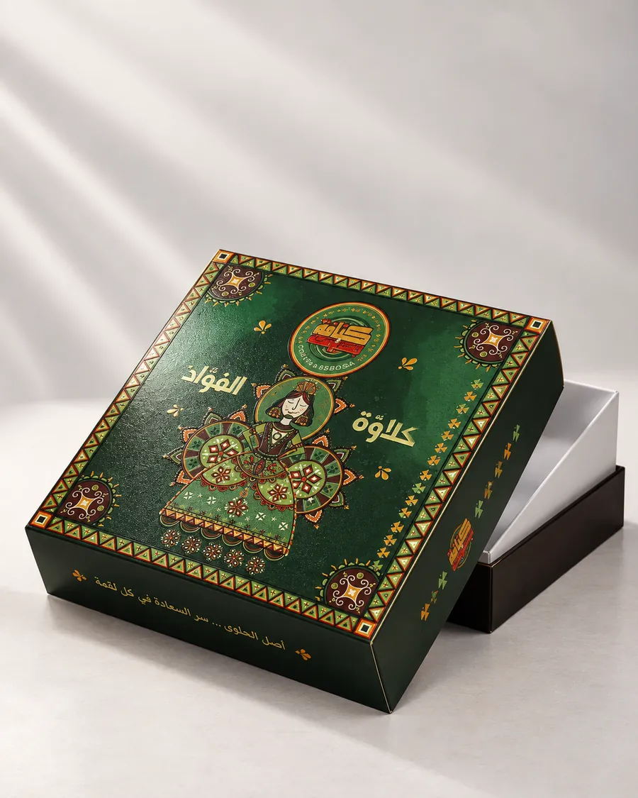 Green heritage-style halawa box
